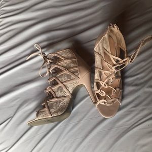 Lauren Conrad lace up heels